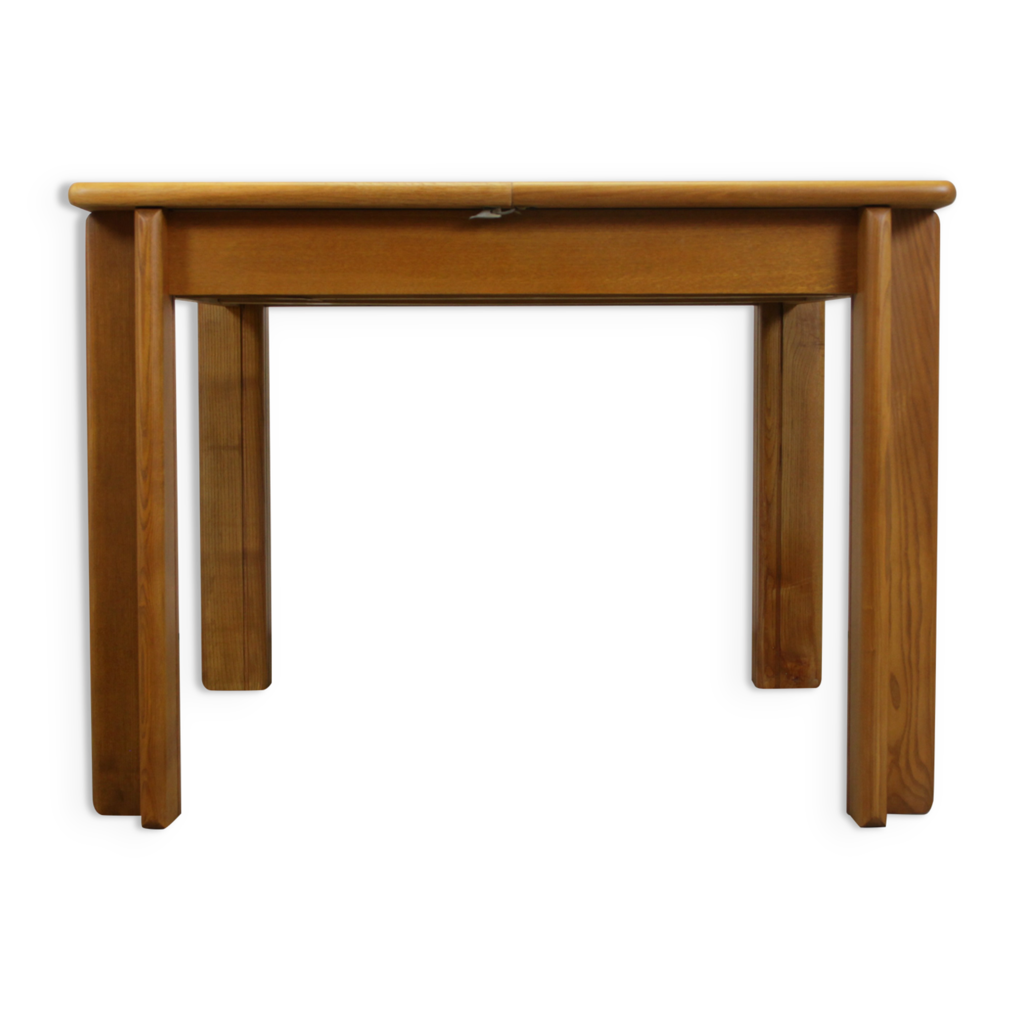 Table à manger extensible en chêne carré, Italie années 1970