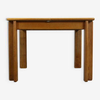 Table à manger extensible en chêne carré, Italie années 1970