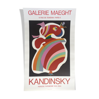 Affiche d'exposition réalisée en lithographie Kandinsky