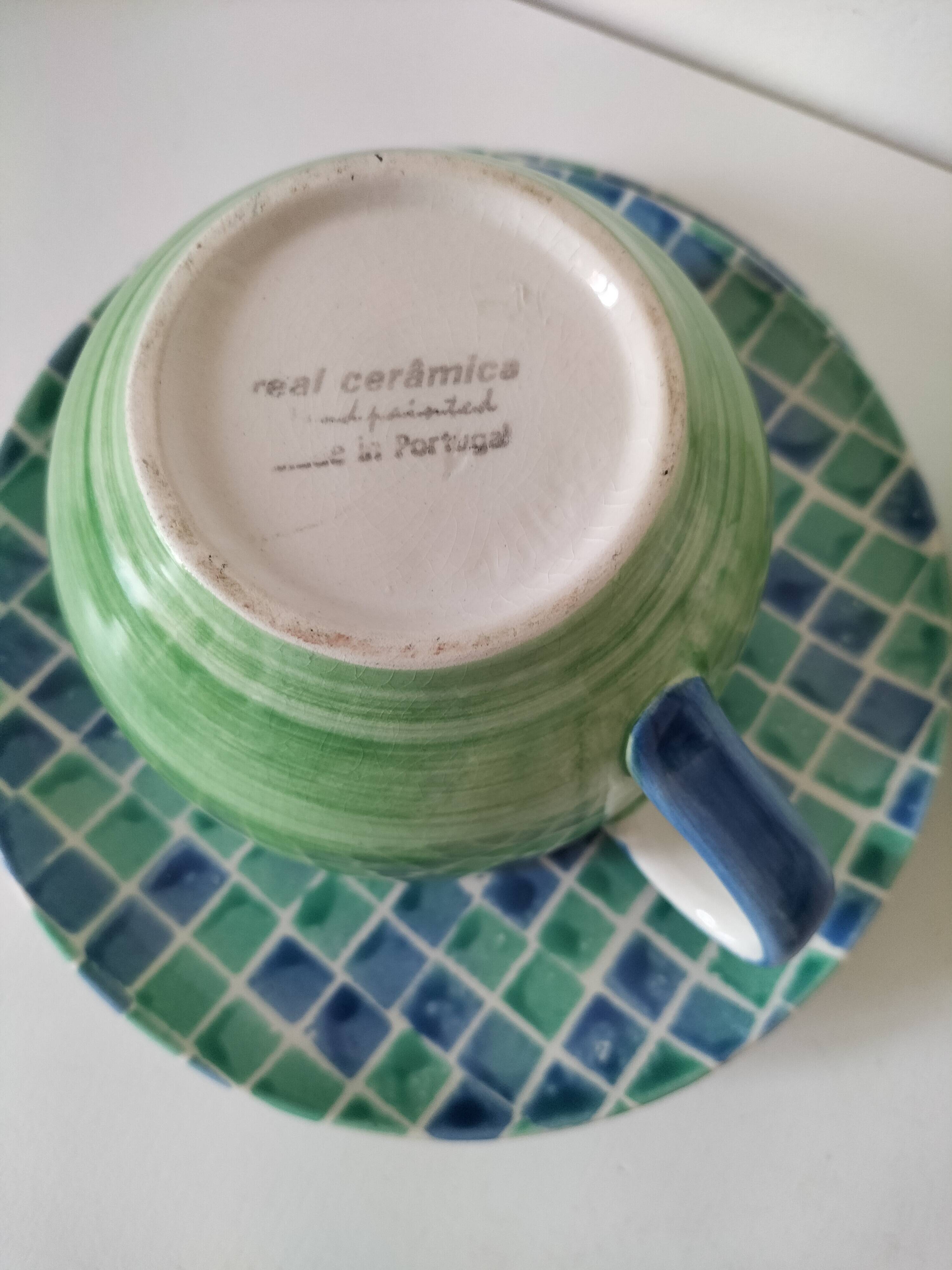 Portuguese tea service hand-painted ceramic