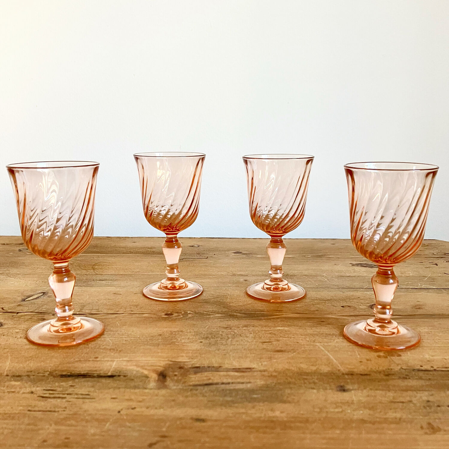 4 Rosaline Luminarc stemmed glasses