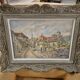 Watercolor landscape painting signed Robert Rutz original Montparnasse frame
