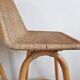 Paire de tabourets vintage en rotin & bambou 1950