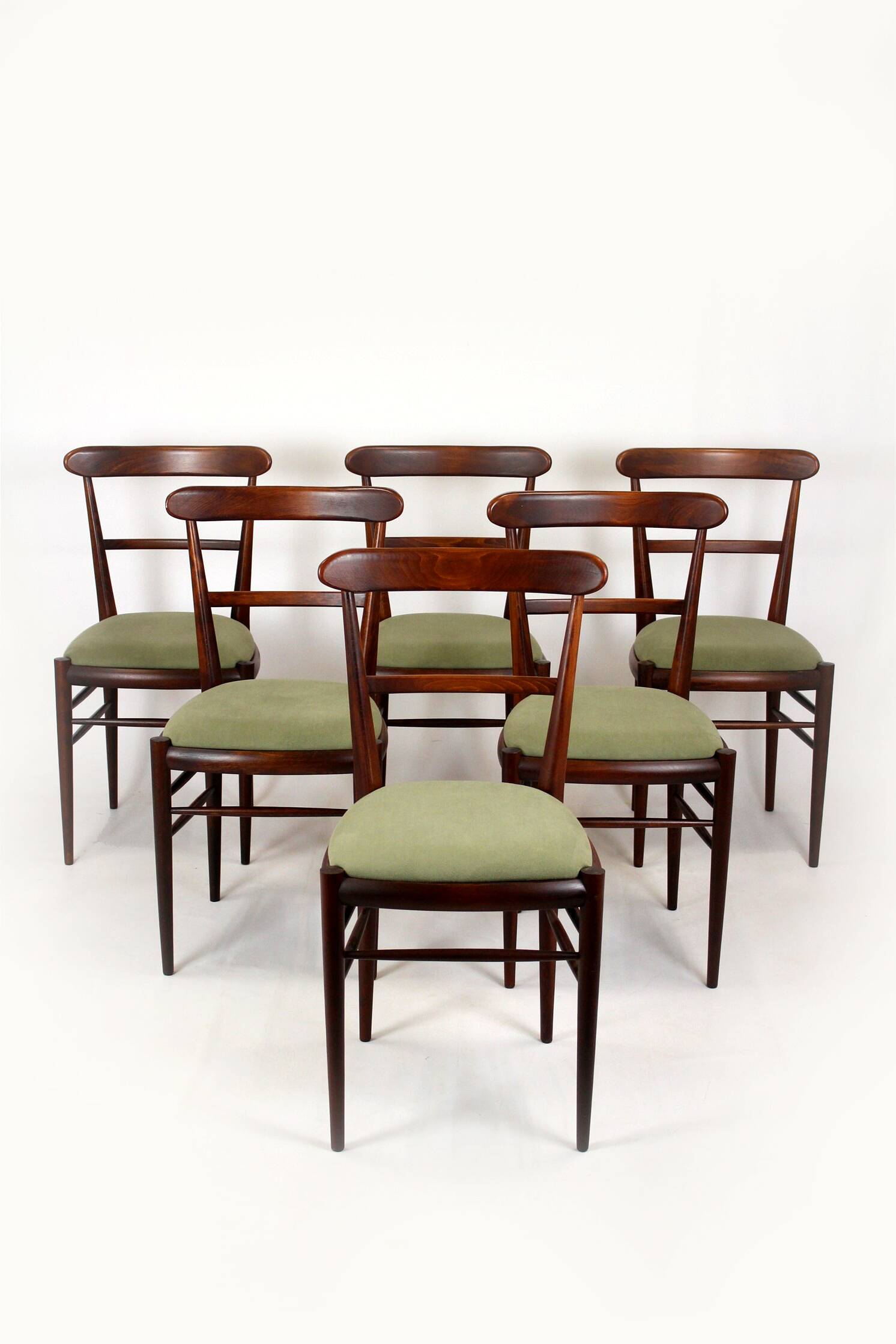 Restored Mid-Century Modern Dining Set, Czechoslovakia, 1960s, Set of 7