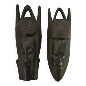 Masque Africain Dioula En Bois D'ébène - Artisanat Du Sénégal