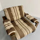 2 fauteuils armchair en bois et tissu vintage design années 70
