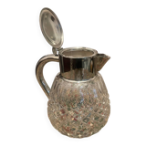 Cut crystal and silver-plated metal ice jug