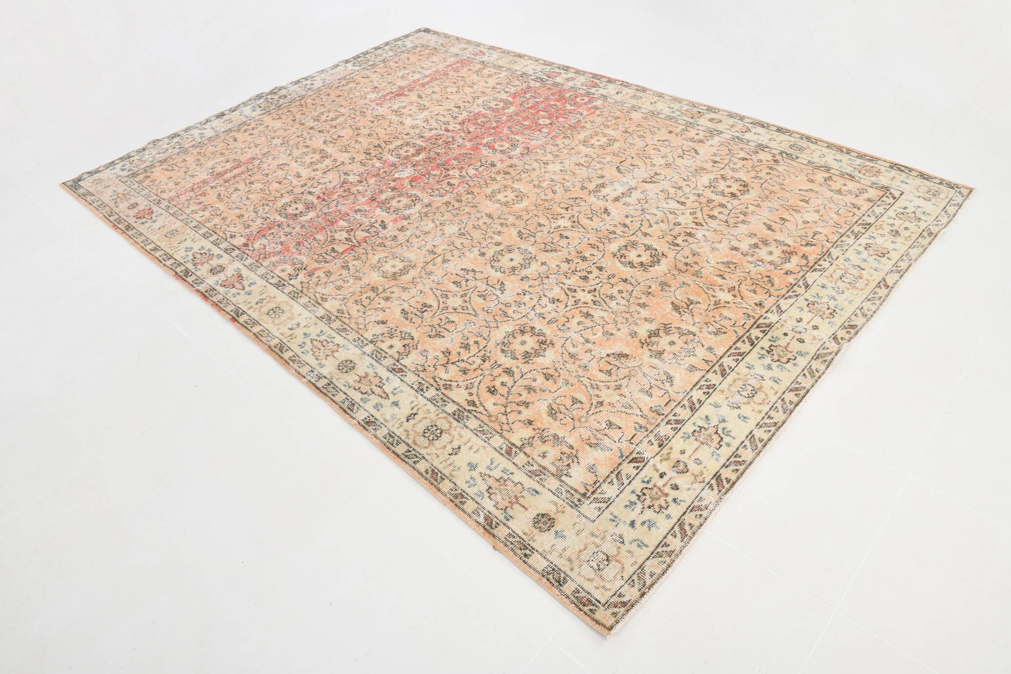 7x10 Peach Red Turkish Rug, 210x301Cm