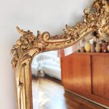Large gilded mirror louis XV rockery  142x99cm