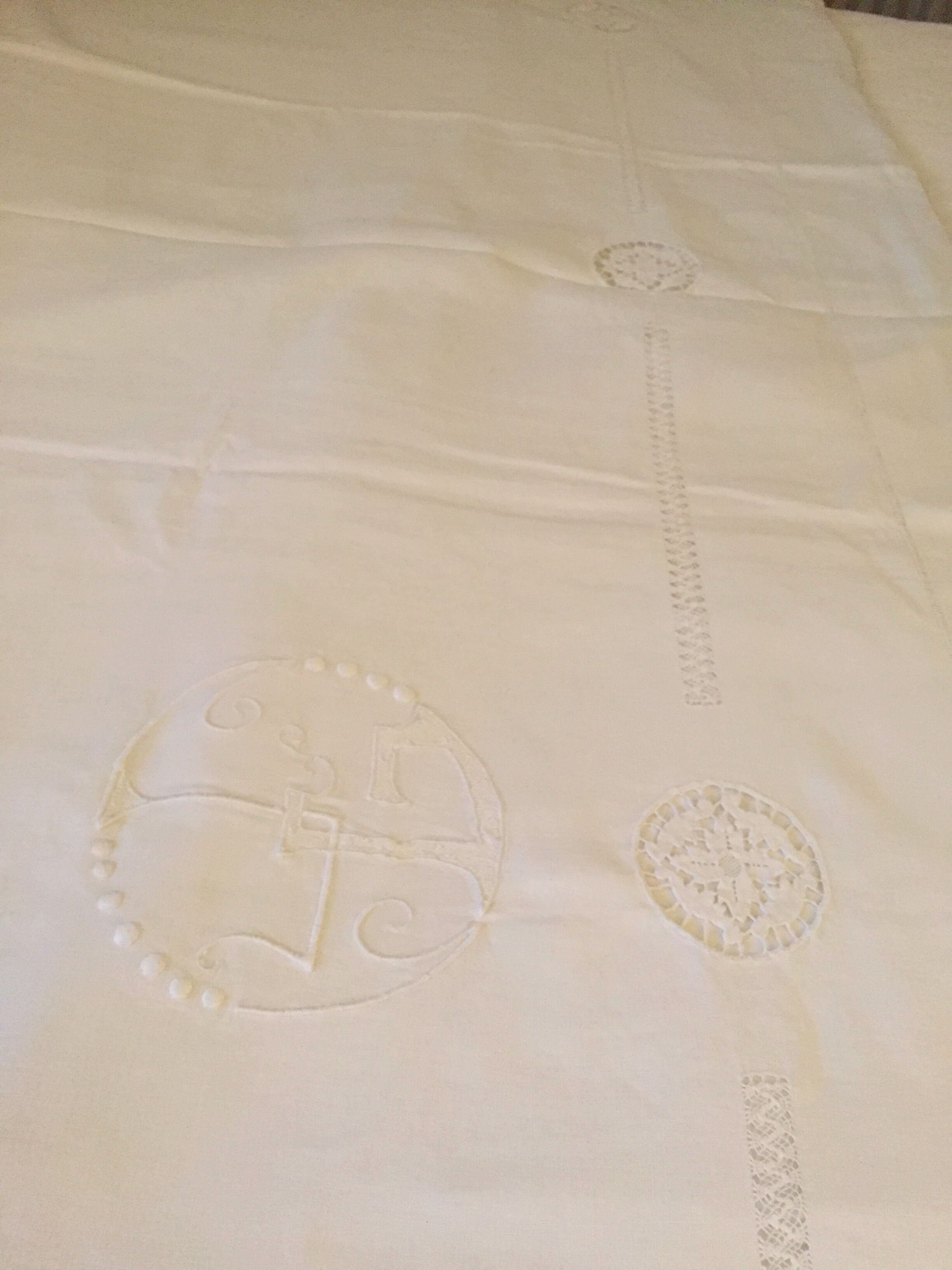 Antique embroidered sheet