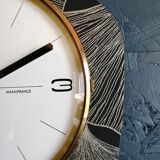 Clock vintage formica wall clock silent barometer "Manufrance"
