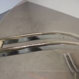 Round chrome and glass dining table / Italy, 1980s