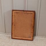 XL Vintage Oil Painting on Wood Panel in a Golden Frame, 1960s Italy Landscape with Woman