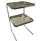 Vintage 1970s side table in smoked glass and chrome.