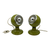 Pair of Vintage 1970s Eyeball Lamps by Luci in Green
