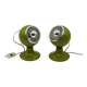 Pair of Vintage 1970s Eyeball Lamps by Luci in Green
