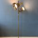 Vintage Dijkstra Space Age floor lamp, brown and chrome floor light