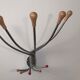 Vintage Wall mount ‘Octopus’ metal and wood swivel coat rack