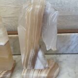 Pair of horse bookends in onyx