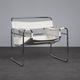 Chaise longue en cuir et acier tubulaire dans le style Bauhaus, Italie, années 1990.