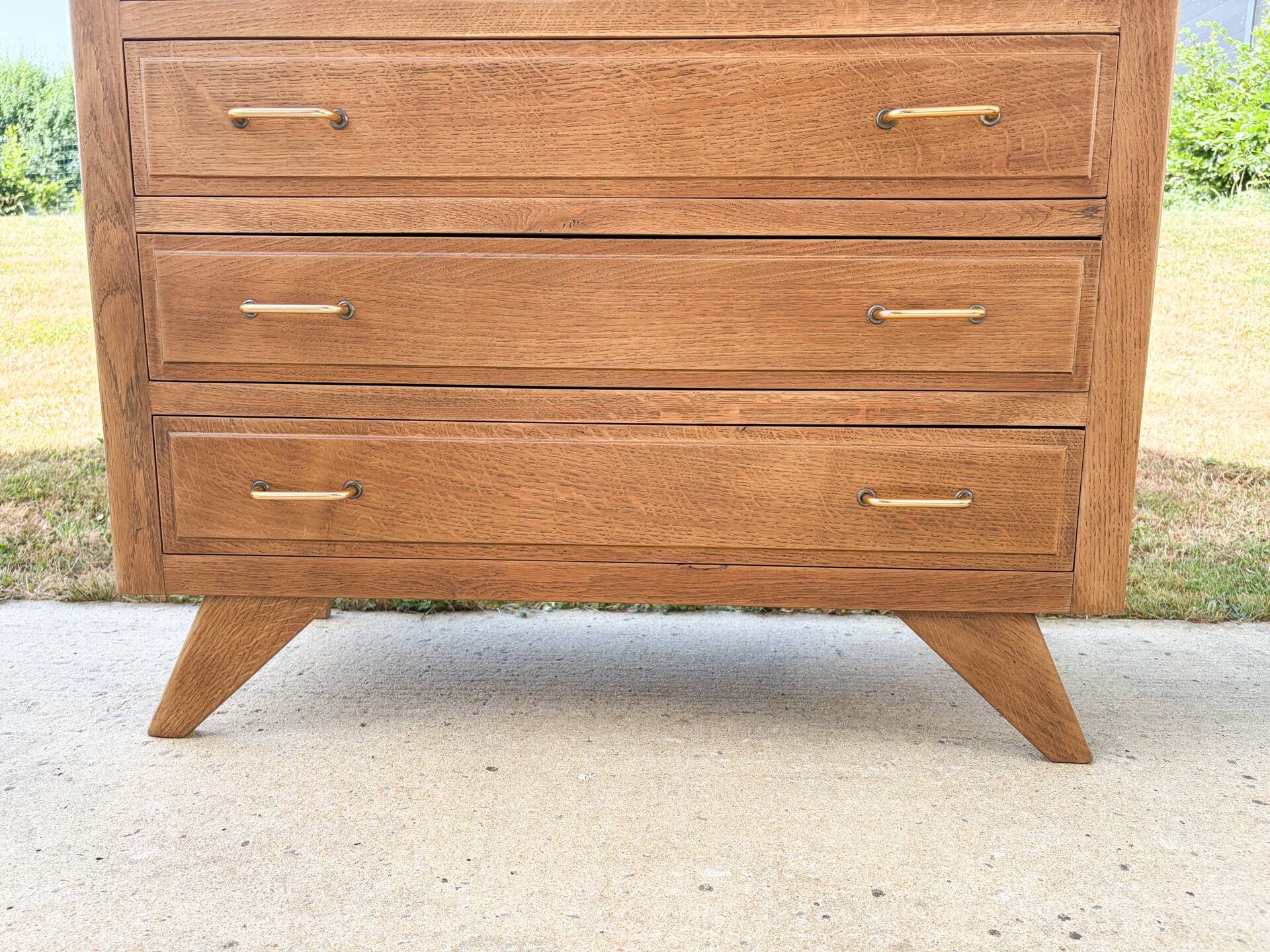 Commode à 4 tiroirs , de style scandinave , pieds compas , 1950’