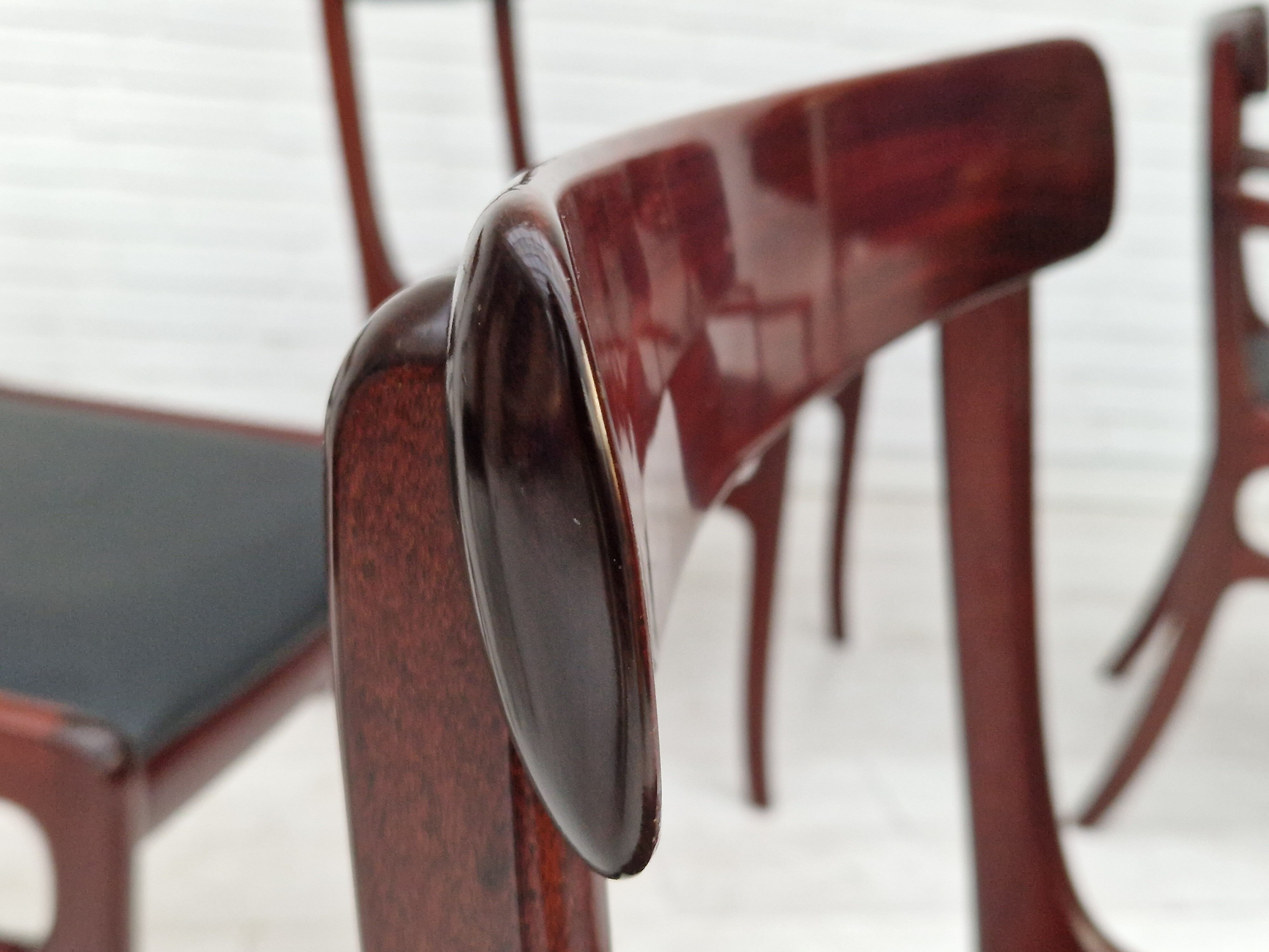 Danish design by Ole Wanscher, set of dining chairs 70s,