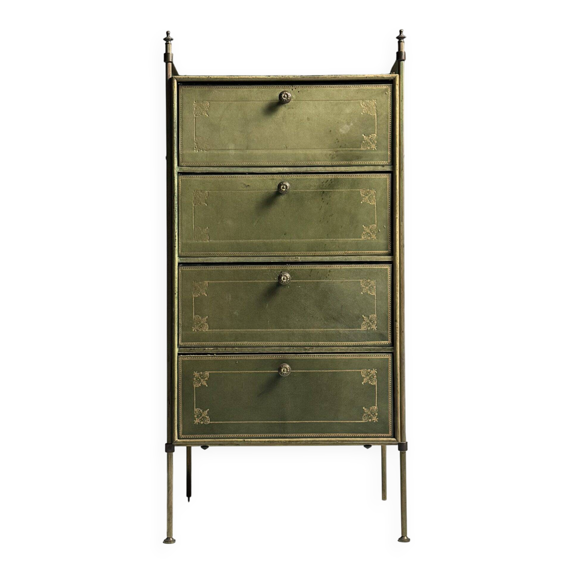 Commode en cuir vers 1960