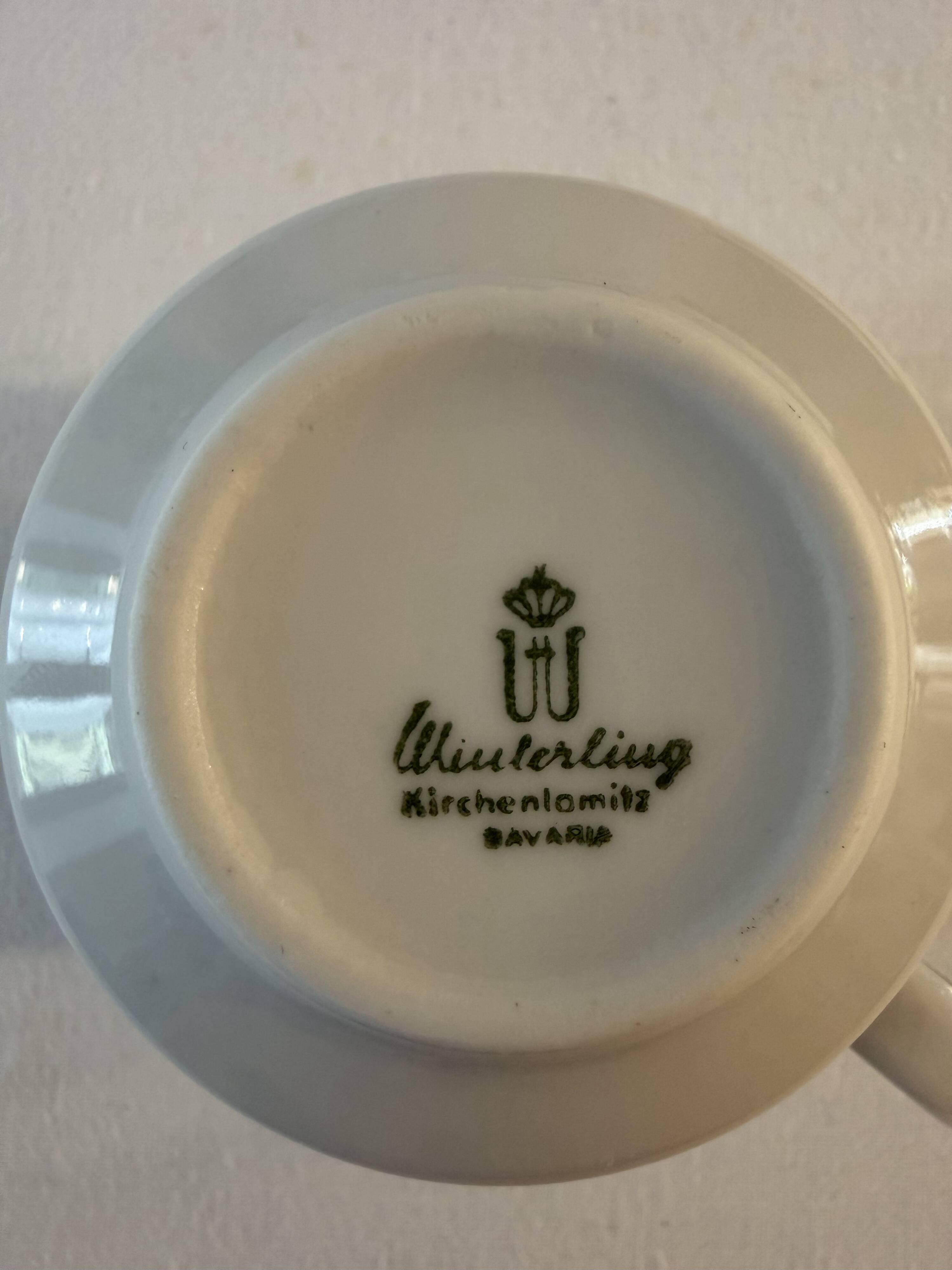 Set of 6 cups and saucers in porcelain Winterling Bavaria