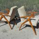Paire de fauteuils vintage scandinave en bois blond