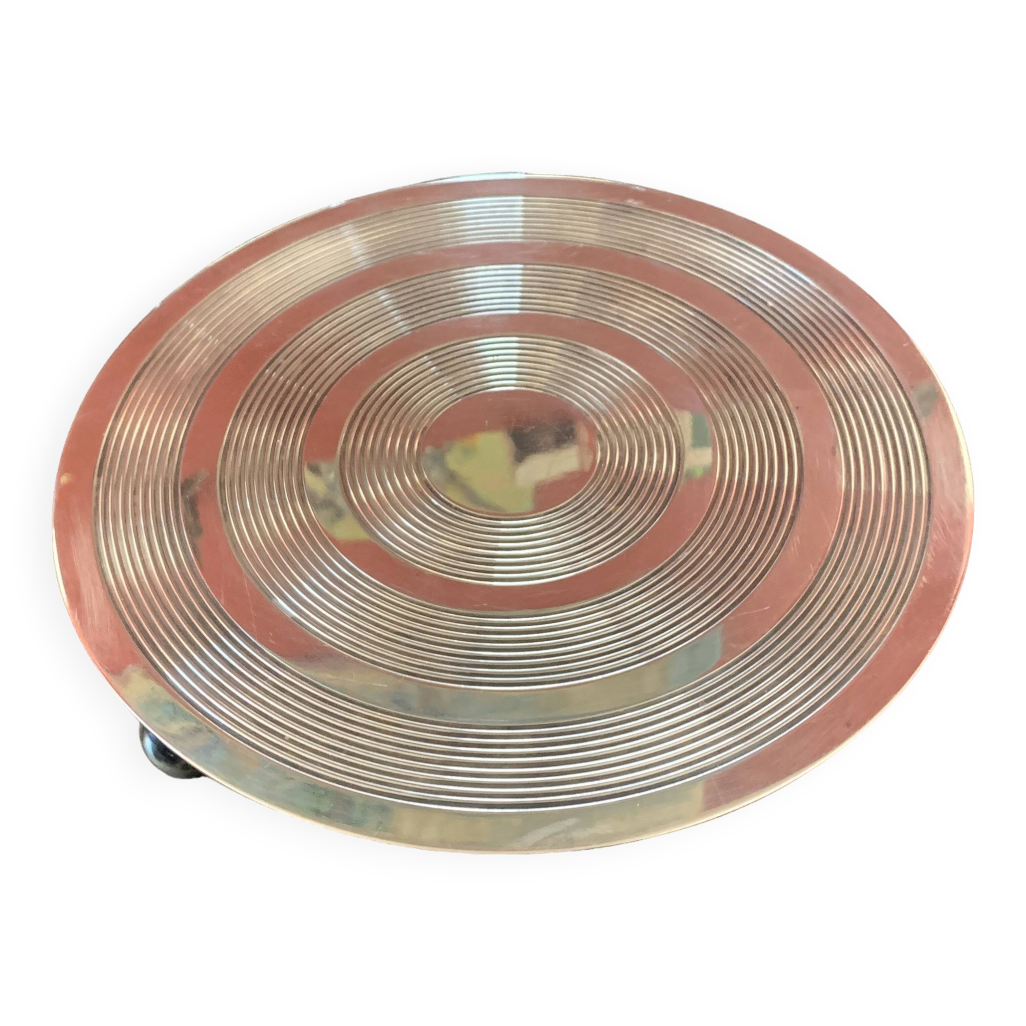 Ercuis trivet in art deco silver metal