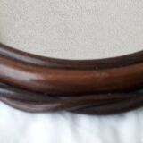 Miroir bois et rotin