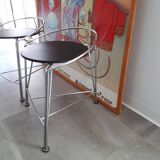 Pair of stools by Pascal Mourgue silver Moon