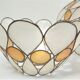 Pair of Capiz mother-of-pearl lampshade and vintage gilded metal