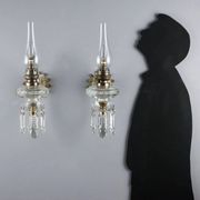 Antique wall sconces in crystal glass, Italy, 20th century