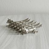 Set of 6 metal fox knife rests