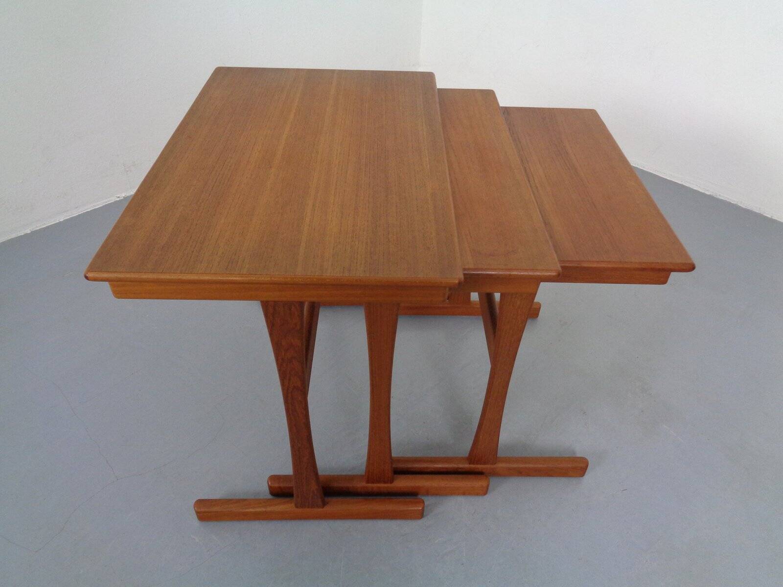 Danish Teak Nesting Tables, 1960s, Set of 3