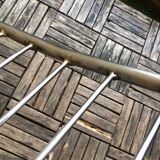 Pair of Cantilever chair design Gastone Rinaldi vintage 70 chrome steel wires