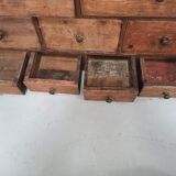 Hardware furniture wood multiple drawers old