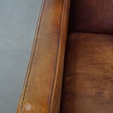 Sheepskin Leather Art Deco Design Armchair
