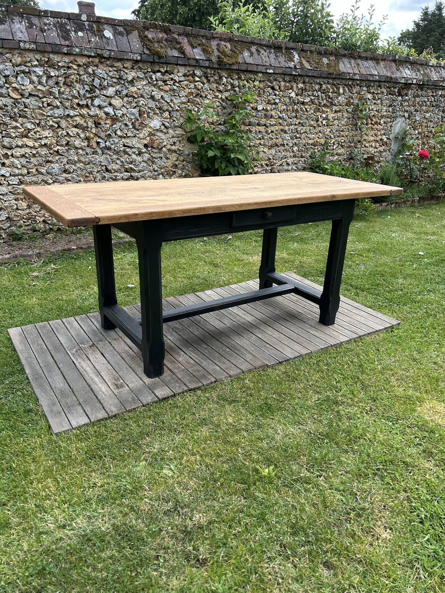 Vintage solid oak farmhouse table