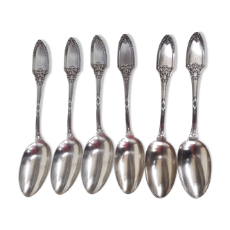 6 silver metal soup spoons by Boulenger, beginning 20th century