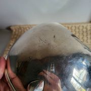 Silver-plated metal planter pot