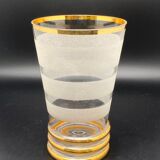Vase in fine transparent and opaque glass with gilding
