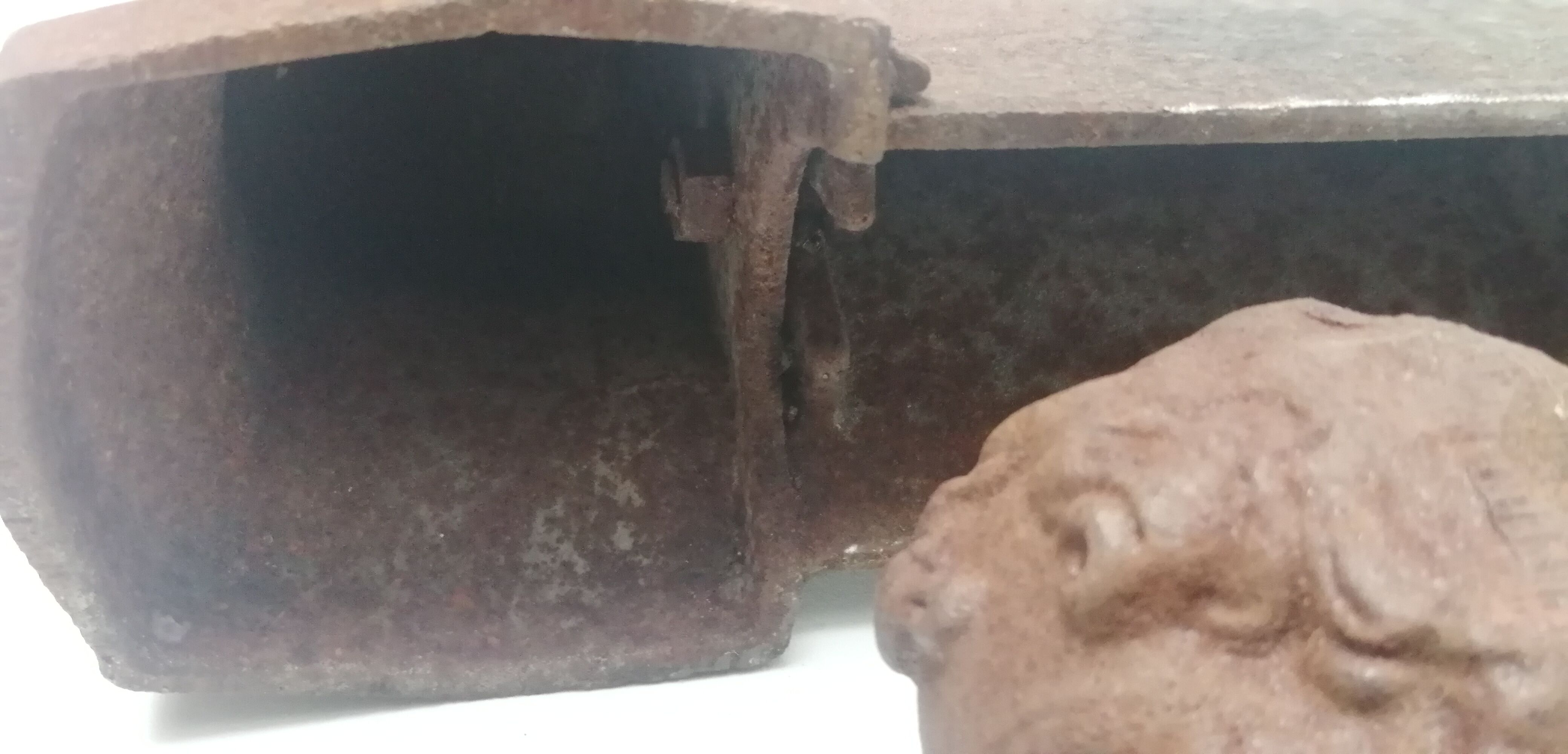 Pair of cast iron fireplace chenets "children"