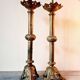 Pair of large Empire solid brass candlesticks – 78 cm