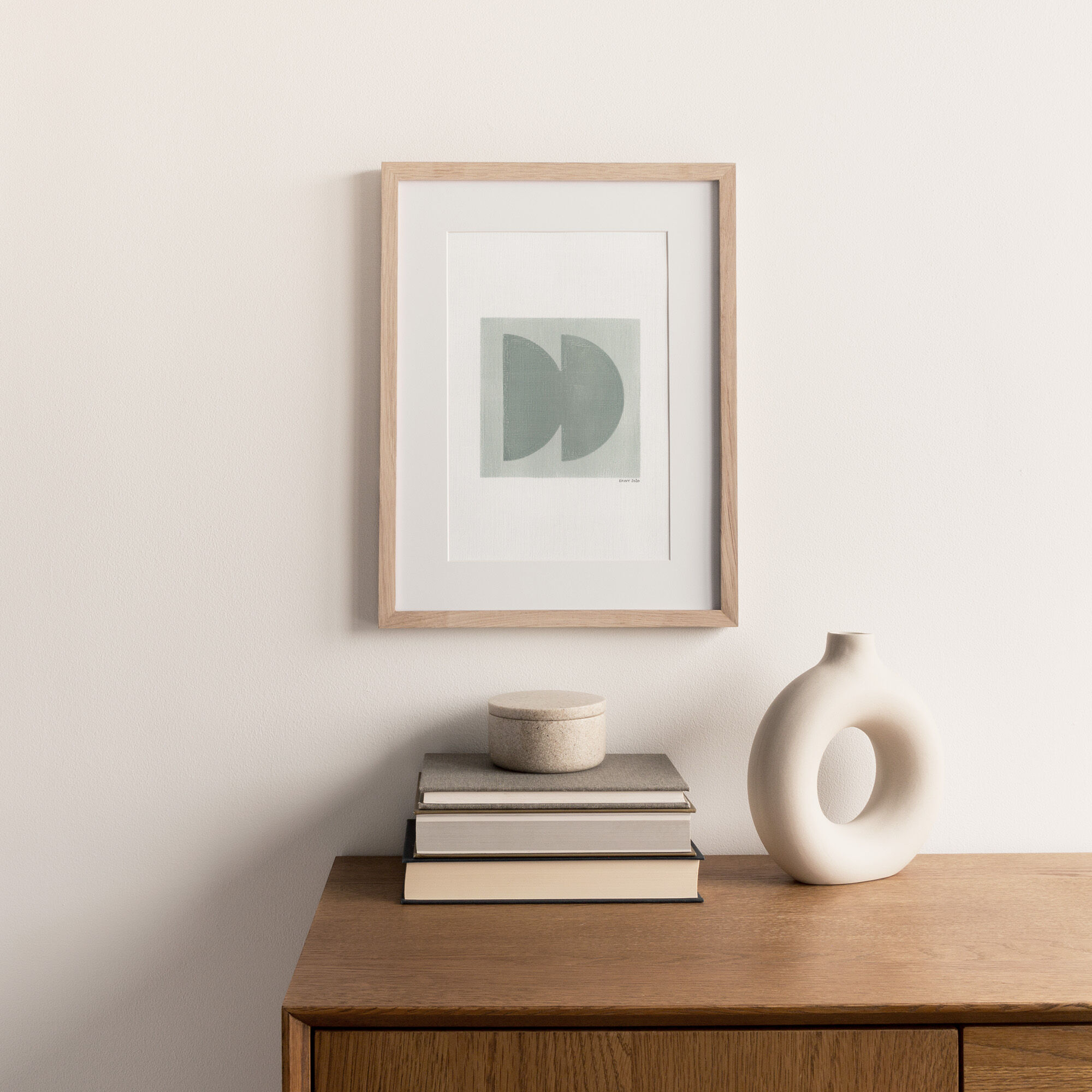 Painting on dated and signed paper without frame M168