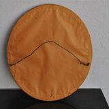 Golden stucco oval mirror