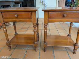 Solid oak bedside table