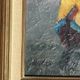 Oil painting on canvas by Louis Toffoli titled "The Floaters" on the back.