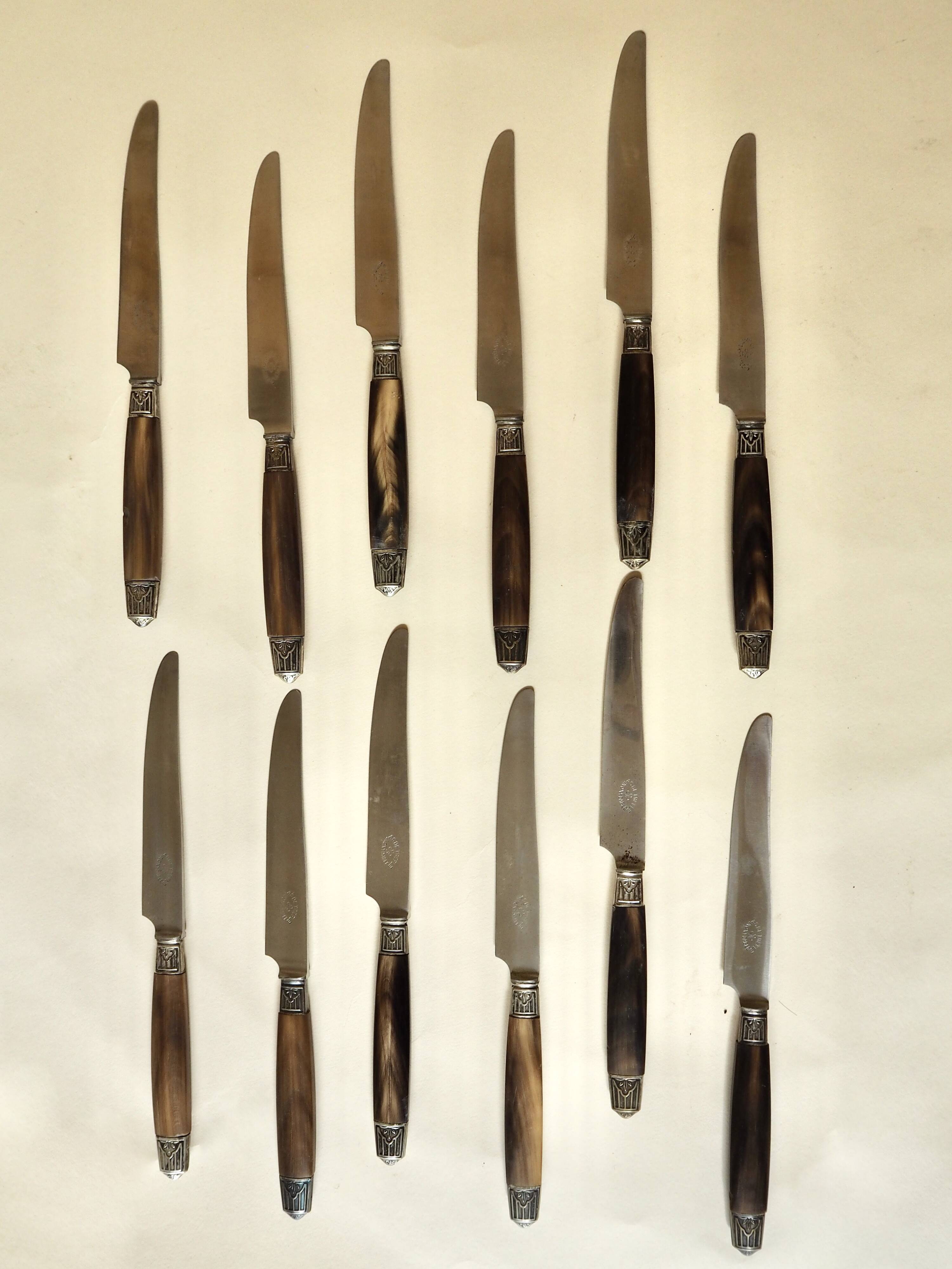 Set of 12 dessert knives As de Trèfle in their box